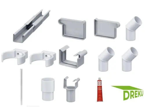 Kunststoff-Kastenrinne NW68 Komplettset