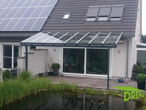 Komplett Eindeckung Terrassendach VSG GLAS 8 mm KLAR