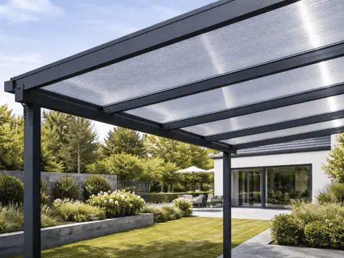 Terrassenüberdachung aus Aluminium mit Stegplatten